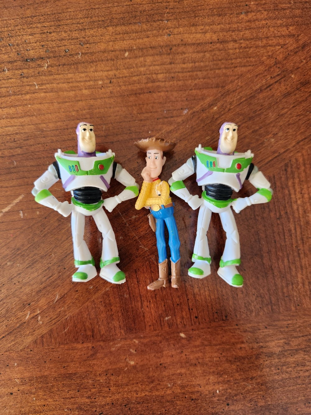 Vintage Toy Story Space Ranger and Cowboy Figure Set - White, Green, Yellow